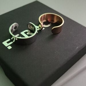 2 stainless steel magnetic rings adjustable - Rose Gold and Silver